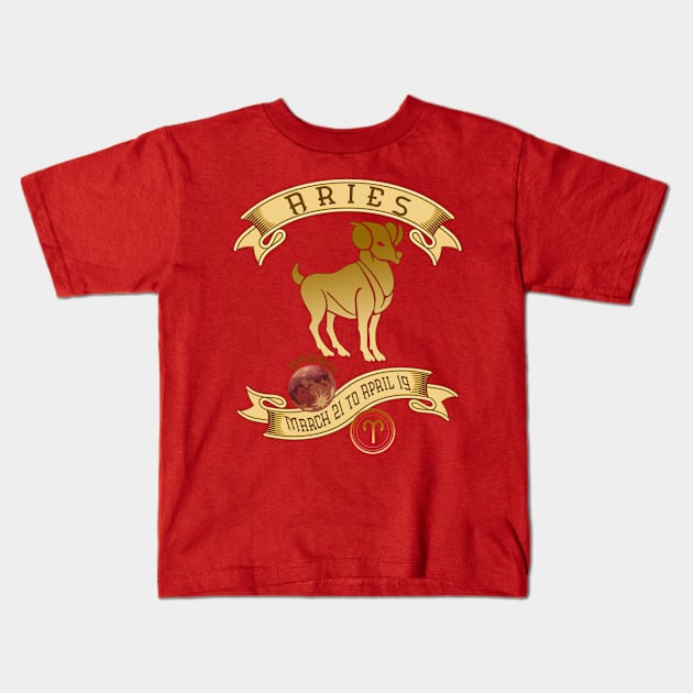 Aries March 21 to April 19 Vintage Kids T-Shirt by KrasiStaleva